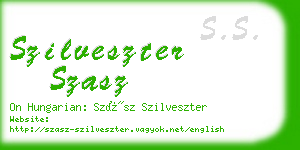 szilveszter szasz business card